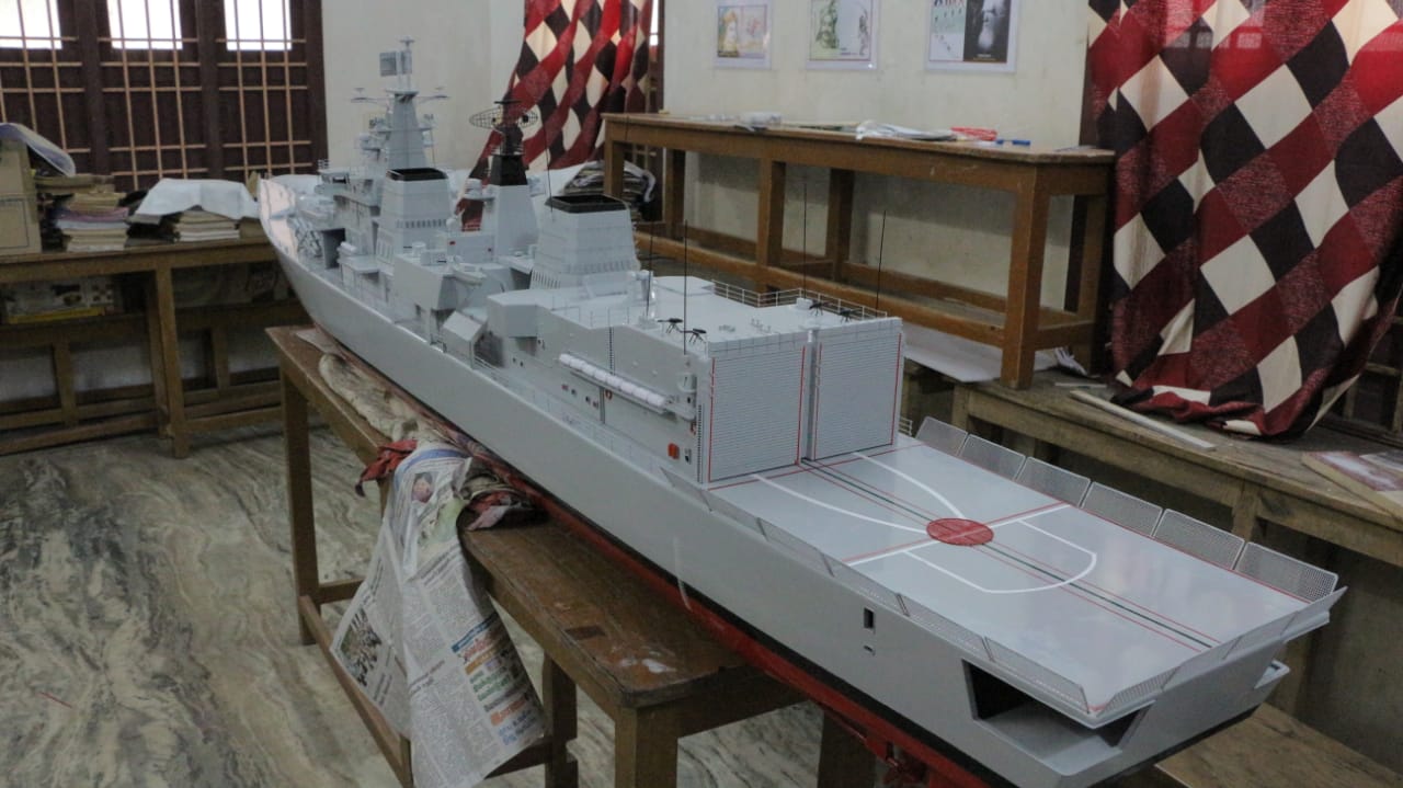 INS Delhi Class Scale Model — Detail View, Deck Fittings and Superstructure
